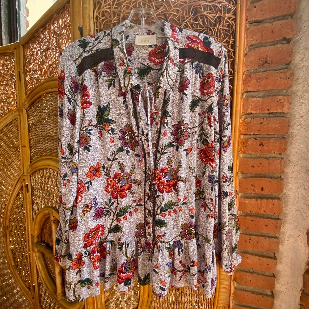 Anthropology Floral Blouse Top Size 14 Women’s New Condition Beautiful - Picture 5 of 15